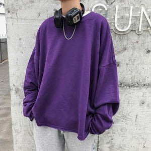 [Korean Style] Loose-Fit Round Neck Sweatshirts