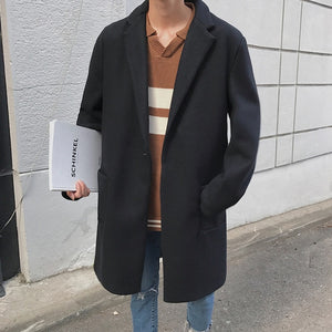 [Korean Style] Single Button Cashmere Coat