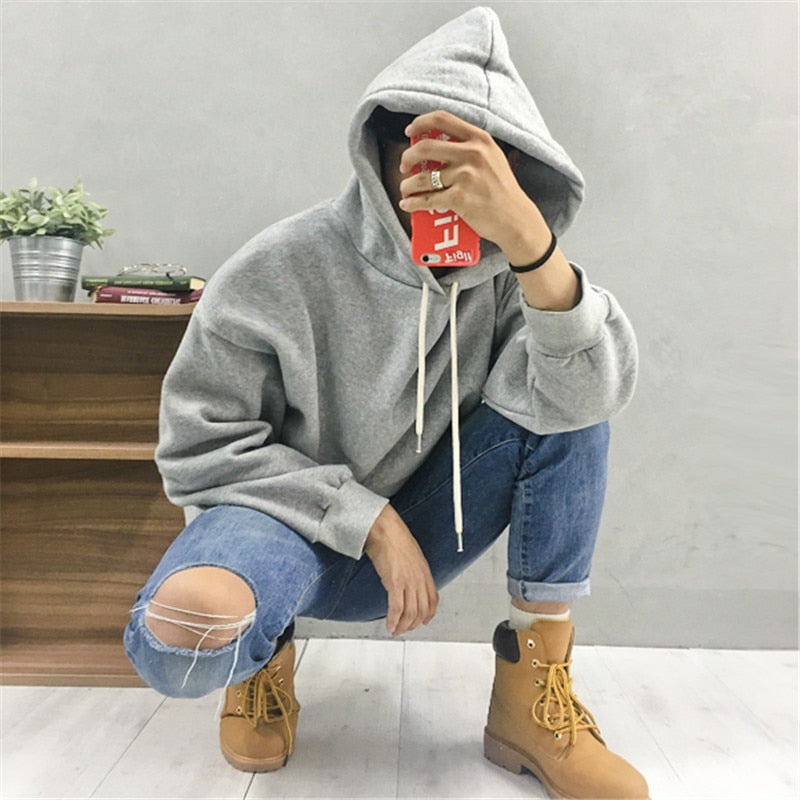 [Korean Style] Minimal Grey Hoodie