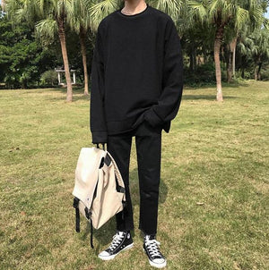 [Korean Style] Pierres Round Neck Sweatshirts