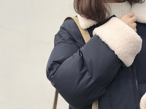 [Korean Style] Dorry Lamb Wool Puffer Jacket