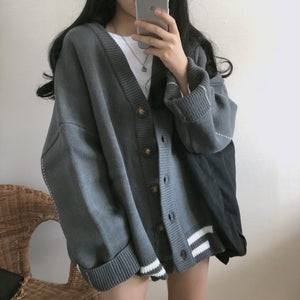 [korean Style] Patricia Loose Fit Track Cardigan