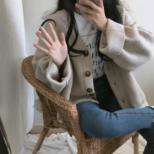 [korean Style] Patricia Loose Fit Track Cardigan