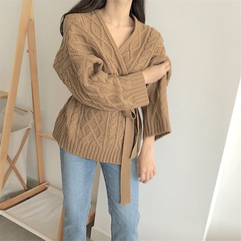 [Korean Style] Chelsea V Neckline Wrap Knit