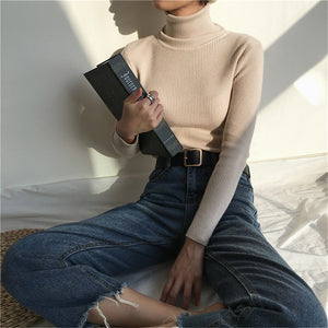 [Korean Style] Misselo Slim Fit Basic Turtleneck Pullover