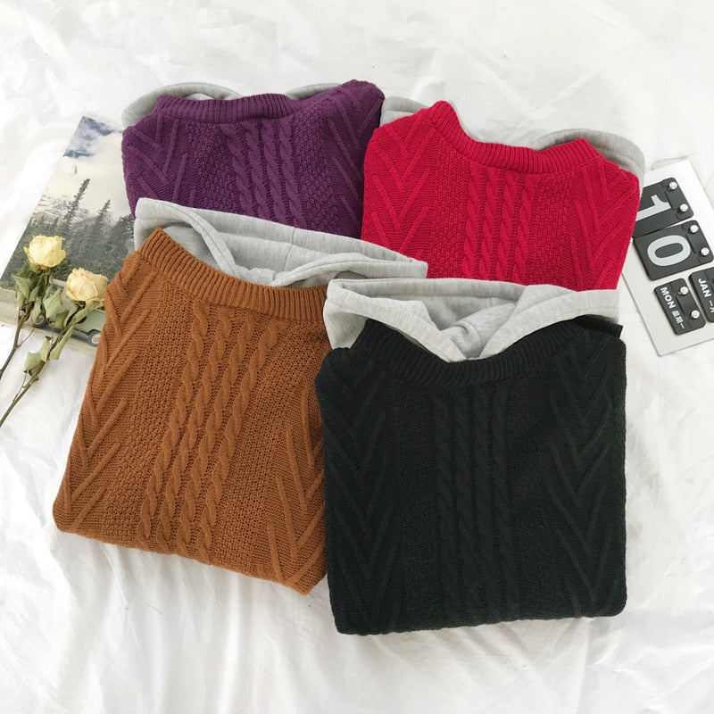 [Korean Style] Batt Hooded Sweater