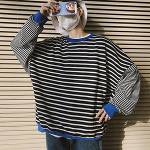 [Korean Style] Eddie Striped Casual Sweatshirt
