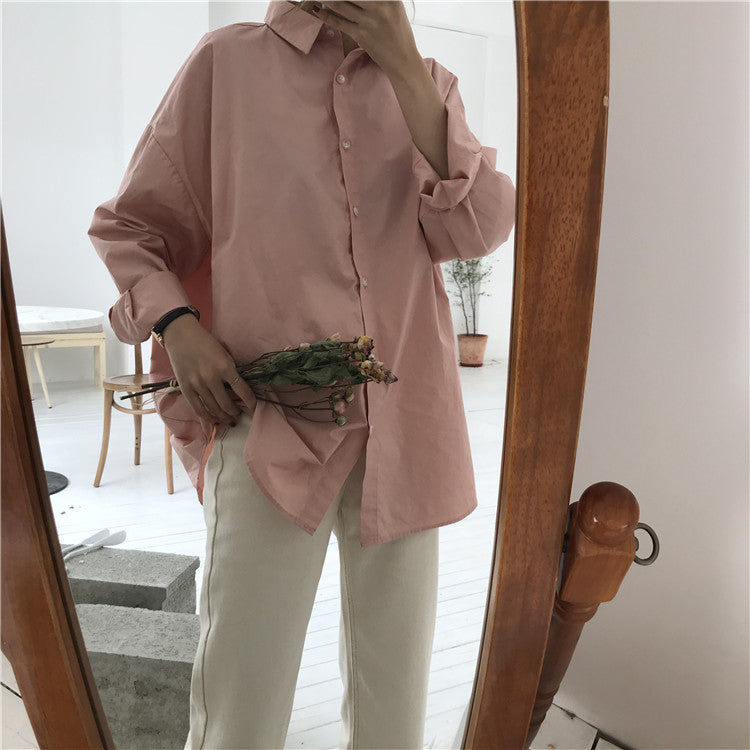 [Korean Style] Quinch Solid Color Buttom Down Shirts