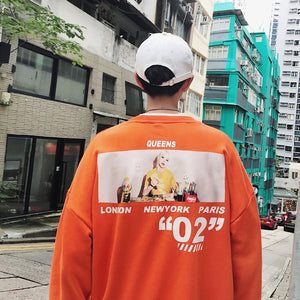 [Korean Style] Zen Oversized Cartoon Print Sweatshirts