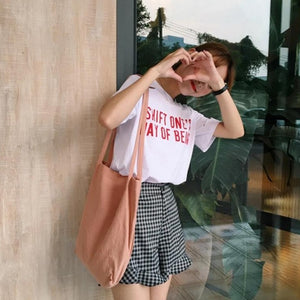 [Korean Style] Zorea Cotton Canvas Shoulder Bag