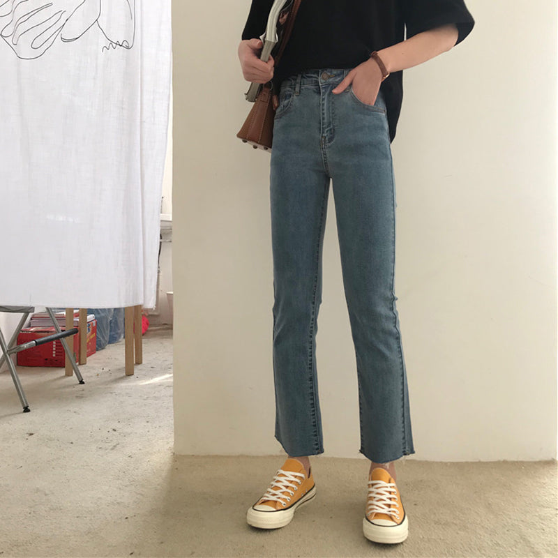 [Korean Style] Claire High Waist Ankle Length Flare Jeans