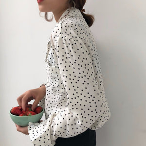 [Korean Style] Keith Vintage Pokha Dots Blouse