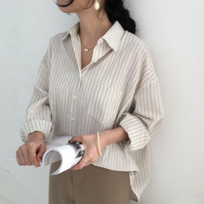 [Korean Style] Bellarita Stripe Shirts