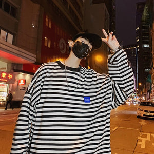 [Korean Style] Pam Stripe Long Sleeve T-Shirt