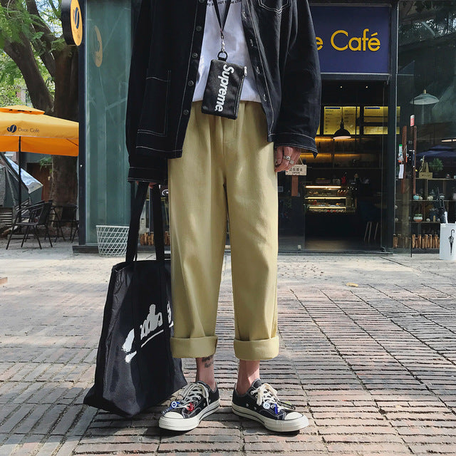[Korean Style] Ken Cropped Cotton Cargo Pants