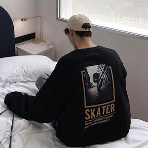 [Korean Style] Skater Printing Round Neck Sweatshirts