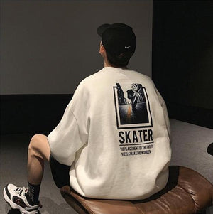 [Korean Style] Skater Printing Round Neck Sweatshirts