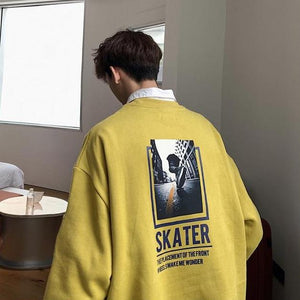 [Korean Style] Skater Printing Round Neck Sweatshirts