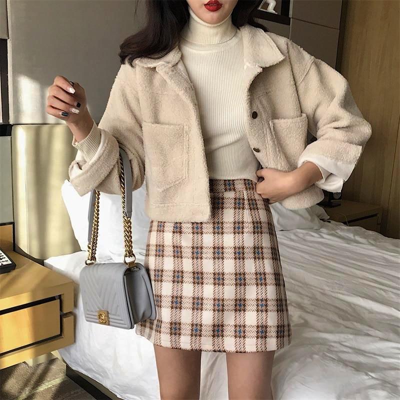 [Korean Style] Picnic Plaid Pencil Skirt