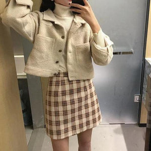 [Korean Style] Picnic Plaid Pencil Skirt