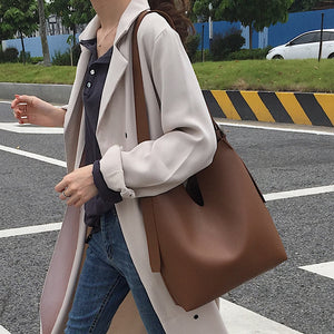 Brand Luxury Handbags Women Bucket Bag Korean Style Solid Tote