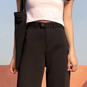 [Korean Style] Twid High Waist Full Length Trouser