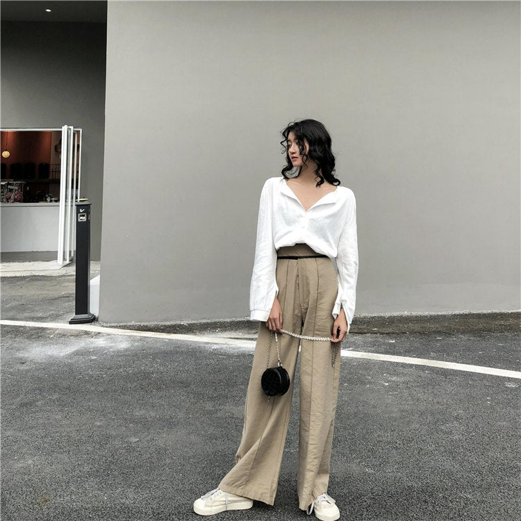 [Korean Style] Russ Casual Cotton Linen Blouse