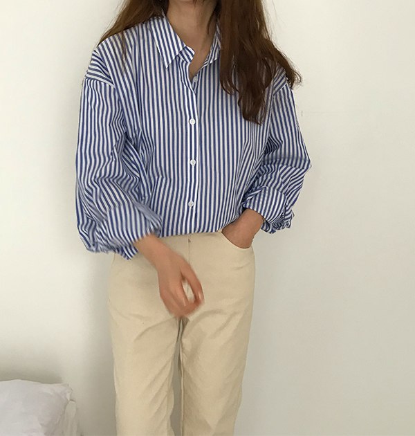 [Korean Style] Goria Basic Stripe Shirts