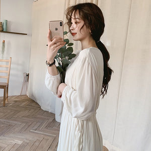 [Korean Style] Angelina Pearl White Dress