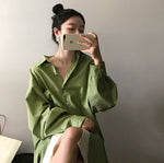 [Korean Style] Lizz Wasabi Button Down Shirts