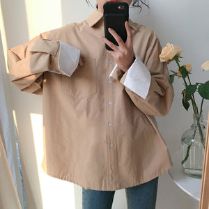 [Korean Style] Moozie In-side-out Cuff Shirts