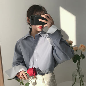 [Korean Style] Moozie In-side-out Cuff Shirts