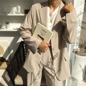 [Korean Style] Feze Whole Look Single Breasted Blazer + Matchy Trousers