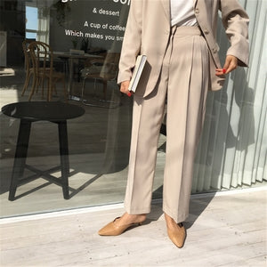 [Korean Style] Feze Whole Look Single Breasted Blazer + Matchy Trousers