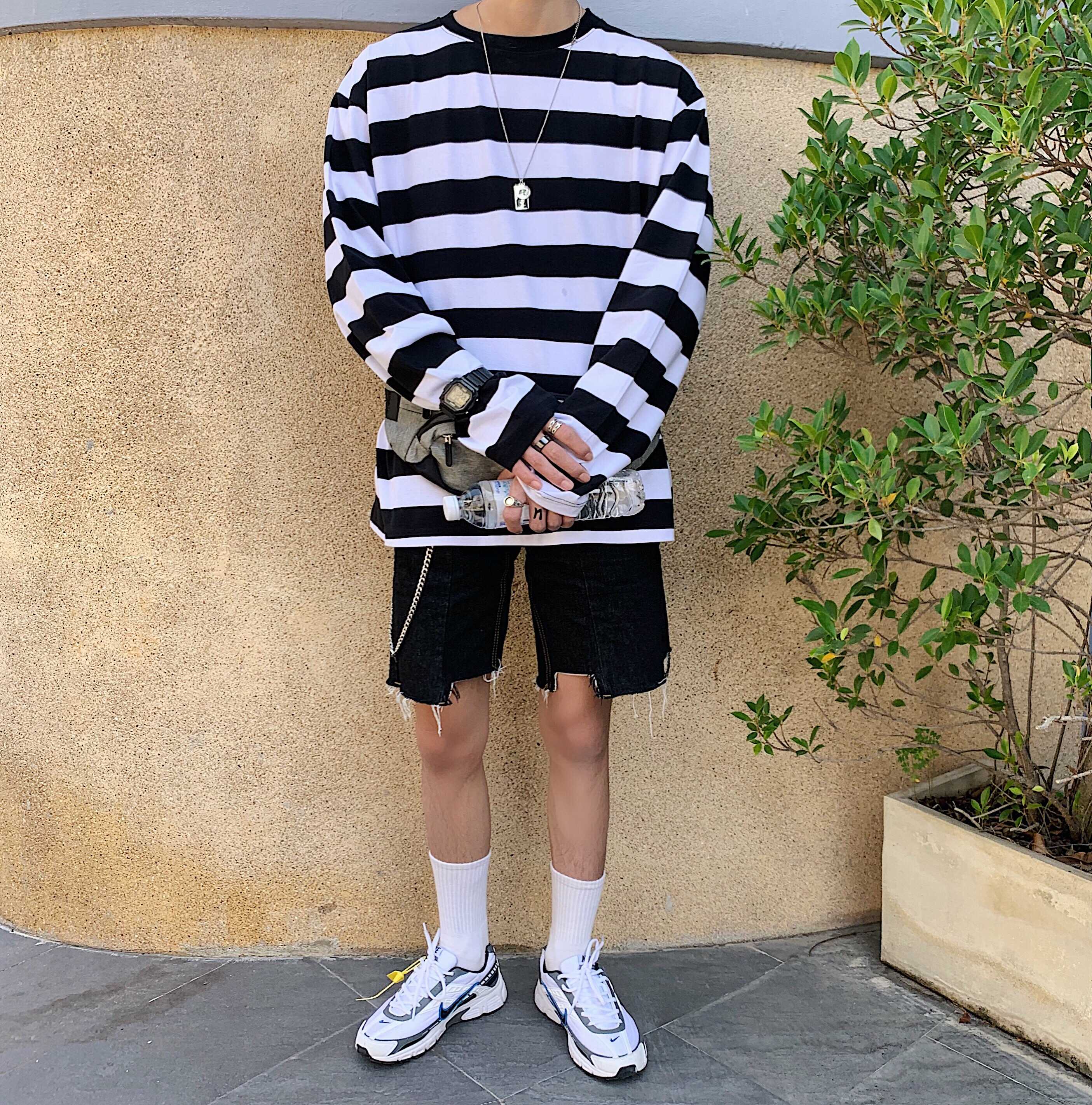 [Korean Style] Hacey Long Sleeve Striped T-shirts