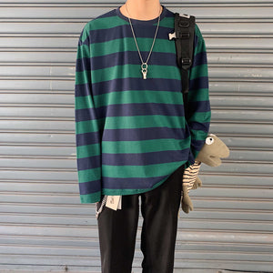 [Korean Style] Hacey Long Sleeve Striped T-shirts