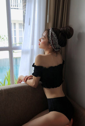 [Korean Style] Sophie Ruffle Off Shoulder Bikini Set