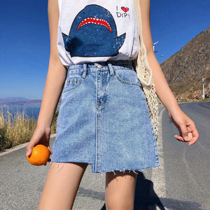 [Korean Style] Gein High Waist Denim Skirt