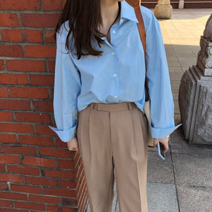 [Korean Style] Sky Sold Color Shirts