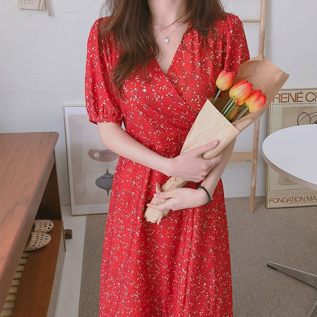 [Korean Style] Angel Floral Maxi Dress