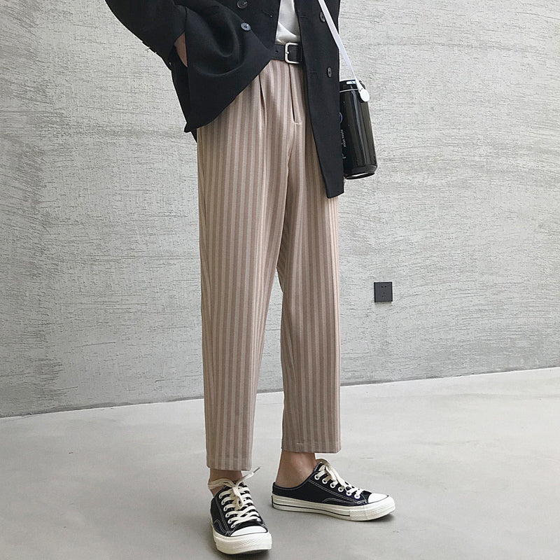 [Korean Style] Tencel Cotton Striped Trousers