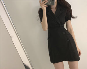 [Korean Style] Jennie V neck Wrap Mini Dress