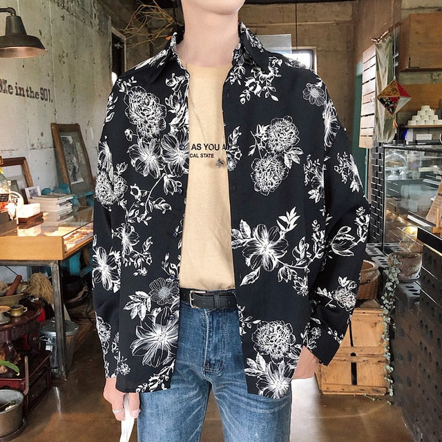[Korean Style] Mary Flower Hawaiian Shirts