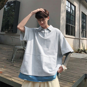 [Korean Style] Denim Layered PK T-shirts