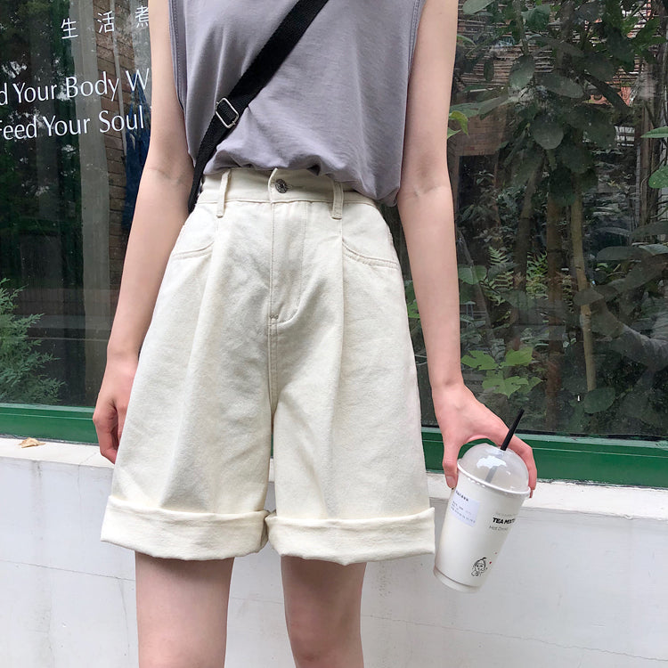 [Korean Style] Fayee High Waist Solid Color Shorts