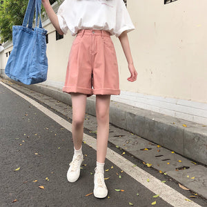 [Korean Style] Fayee High Waist Solid Color Shorts
