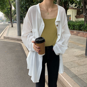 [Korean Style] Ariela Oversized See-through Blouses