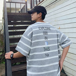 [Korean Style] Barney Striped Sweatshirts